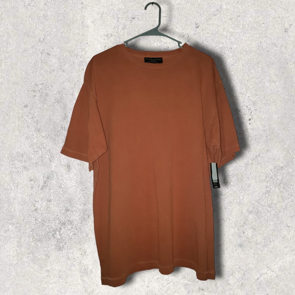 💖No Boundaries Men's Rust Orange Oversized Tee